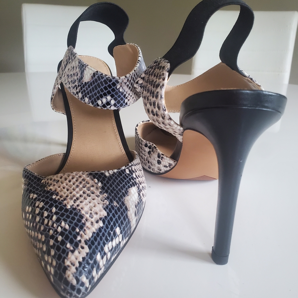 Franco Sarto Black and Cream High Heeled Shoes